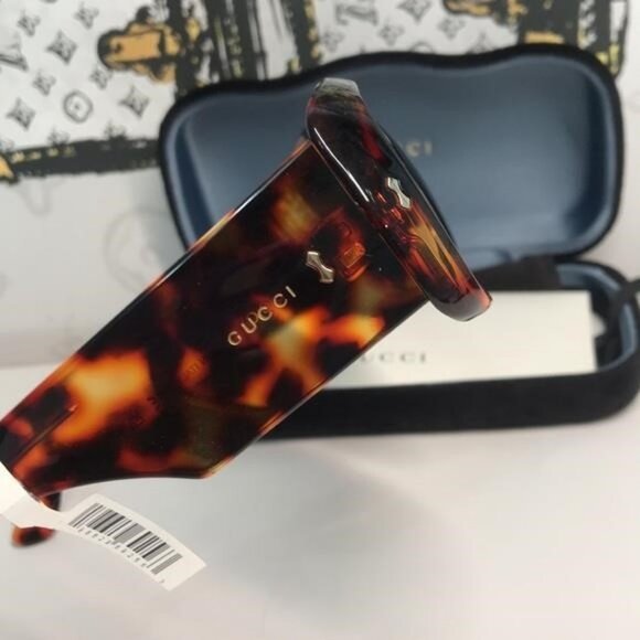 New Authentic Tortoiseshell Square Sunglasses GG1080s 003 - Picture 12 of 12
